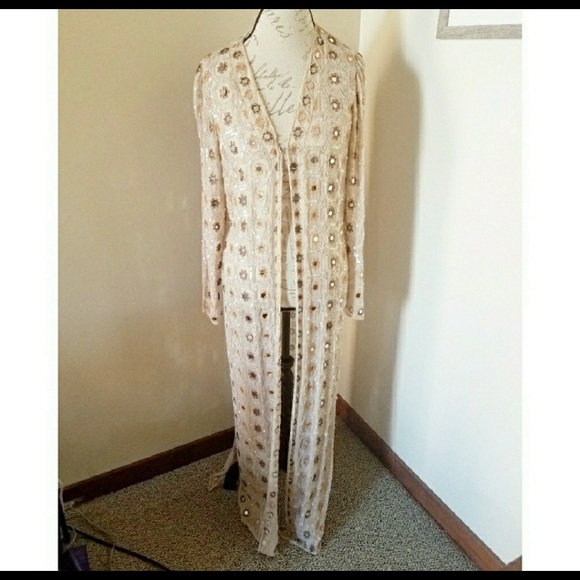 Vintage Jackets & Blazers - Vintage beaded boho duster jacket